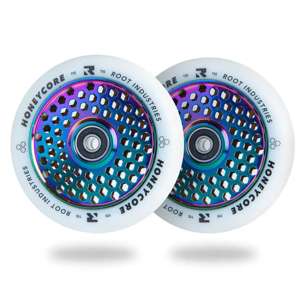 Root Industries HONEYCORE 110mm Wheels (White/Rocket Fuel)