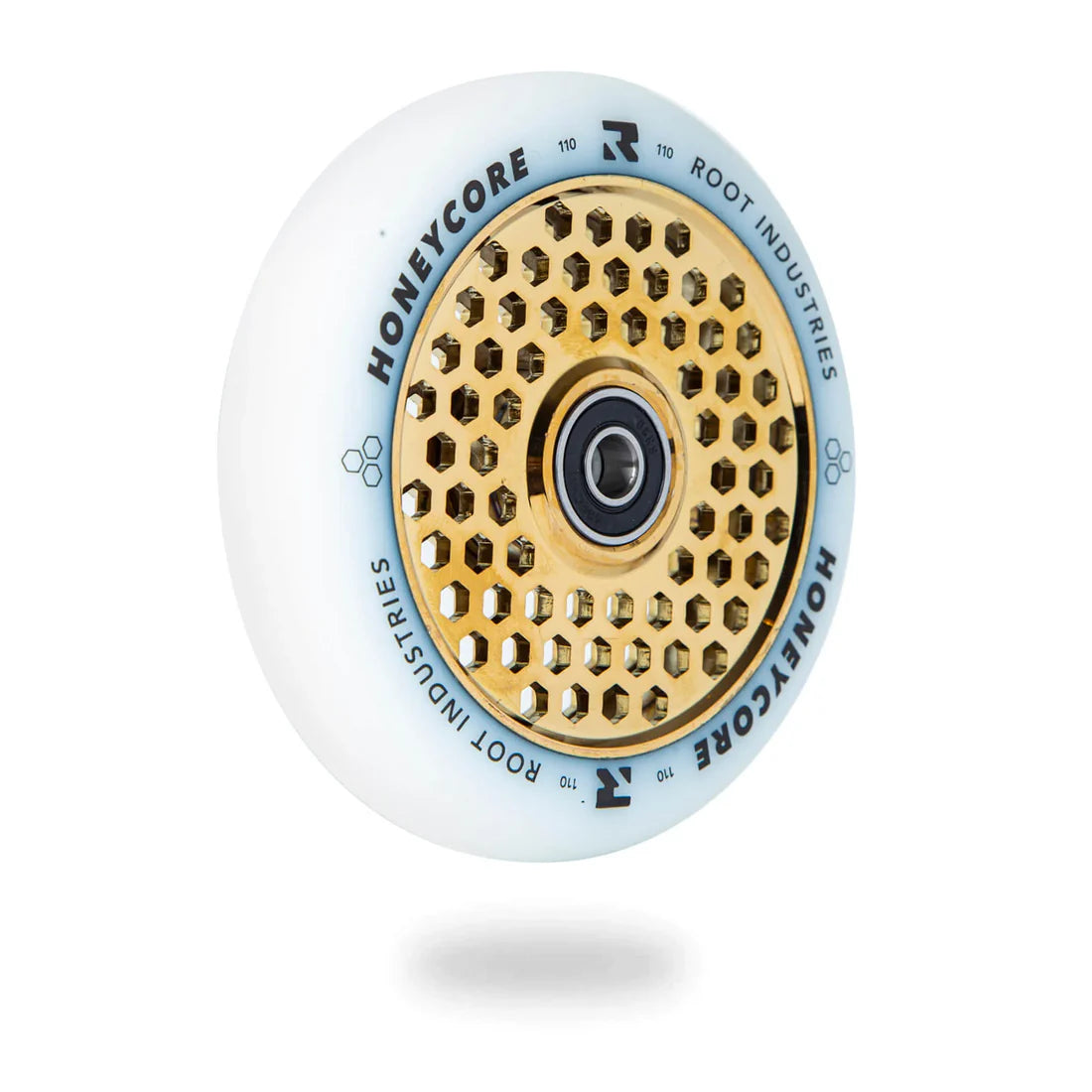 Root Industries HONEYCORE 110mm Wheels (White/Gold Rush)