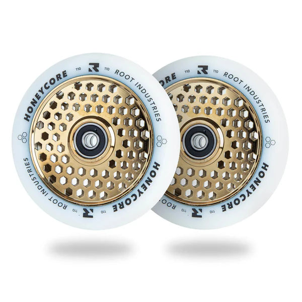 Root Industries HONEYCORE 110mm Wheels (White/Gold Rush)
