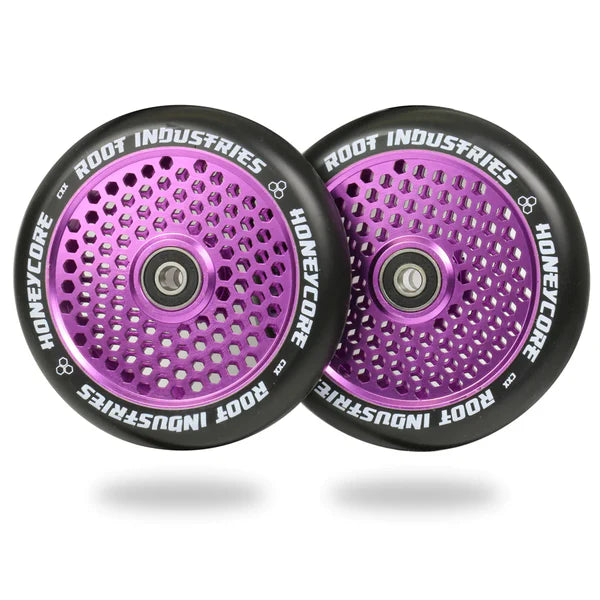 Root Industries HONEYCORE 120mm Wheels (Black/Purple)