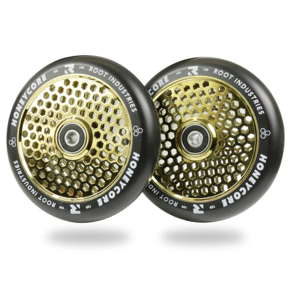 Root Industries HONEYCORE 120mm Wheels (Black/Gold Rush)
